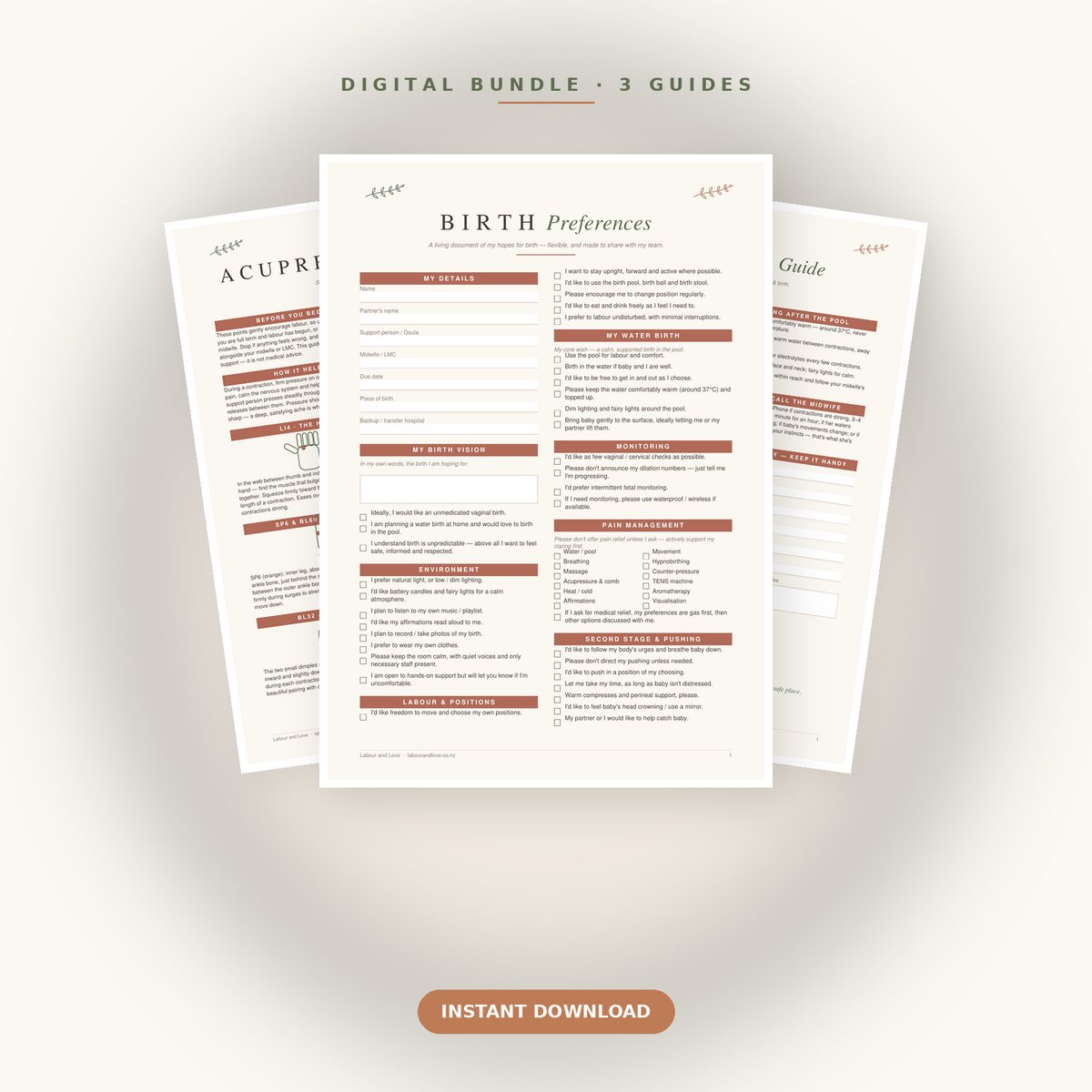 The Water Birth Prep Pack | Digital Bundle