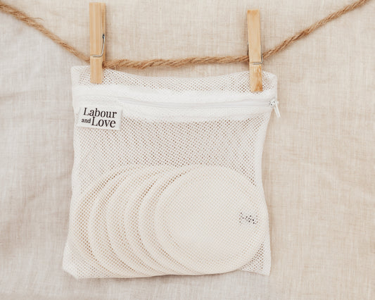 Labour and Love reusable organic cotton and wool breast pads versus disposable nursing pads
